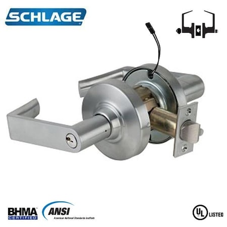 Schlage ACSIElctrified ND80 24VACDC Fail Secure Rhodes Standard Cylinder Satin Chrome Finish ACSI-ACND80PDEU-626-RH-24